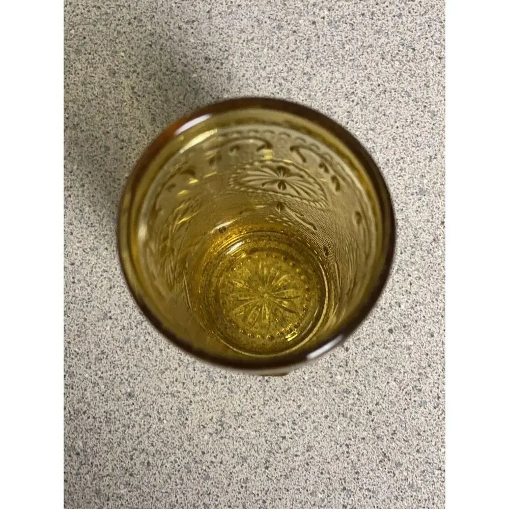1 Vintage Brockway Glass American‎ Concord Amber Juice Glass Goblet 4oz